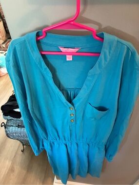 Lilly Pulitzer blue Long-Sleeve Midi Dress